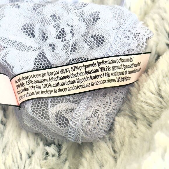 NWOT (XL) Victoria’s Secret Dream Lace V-String Thong Panty Sheer Lavender - Picture 6 of 8